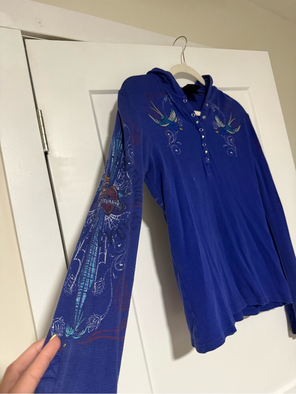 Harley-Davidson Royal Blue Winged Heart Hoodie - Picture 2 of 6